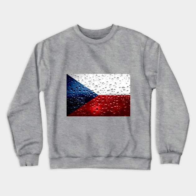 Flag of the Czech Republic - Raindrops Crewneck Sweatshirt by DrPen